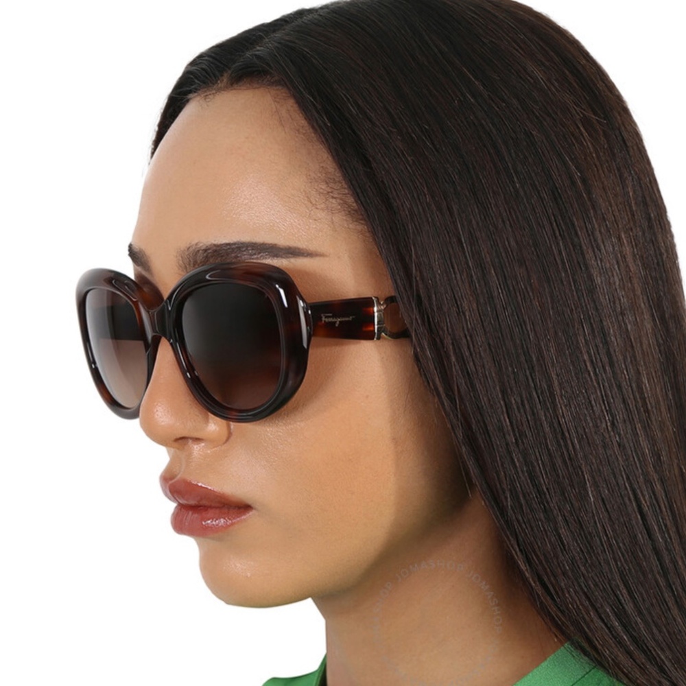 SALVATORE FERRAGAMO NWT Tortoise Cat-eye Sunglasses Authentic Gancini! - Picture 13 of 16